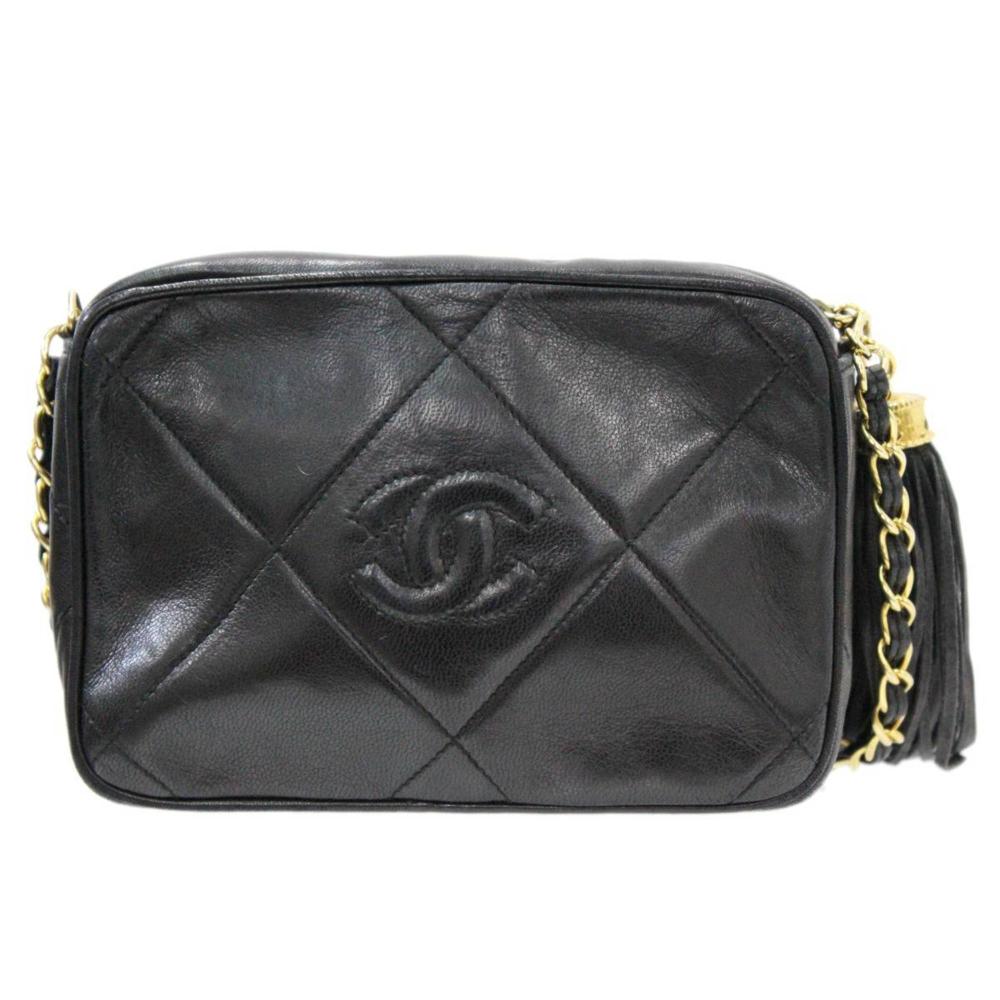 Black Fabric Chanel Shoulder Bag