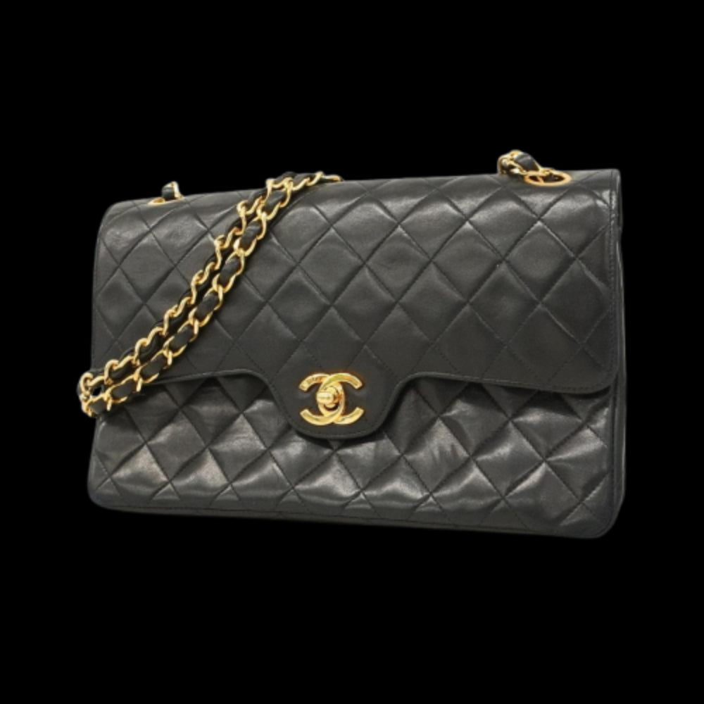 Black Fabric Chanel Flap Bag