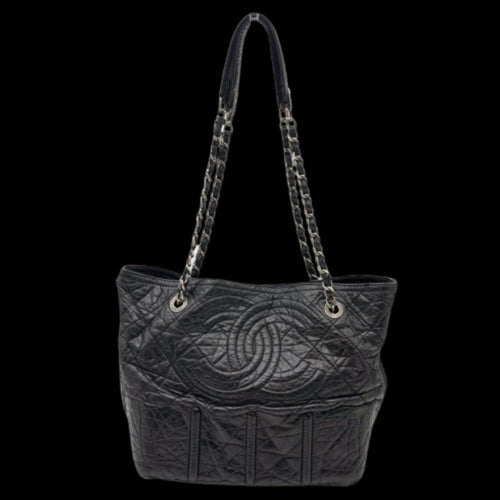 Black Fabric Chanel Tote