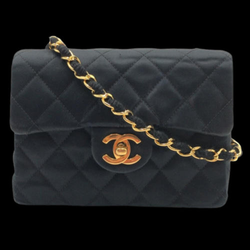 Black Fabric Chanel Crossbody Bag