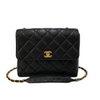 Black Fabric Chanel Shoulder Bag