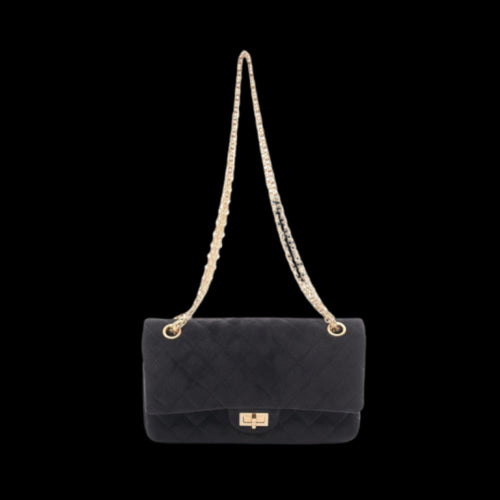 Black Fabric Chanel Flap Bag