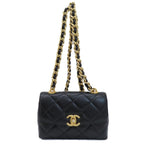 Black Fabric Chanel Shoulder Bag