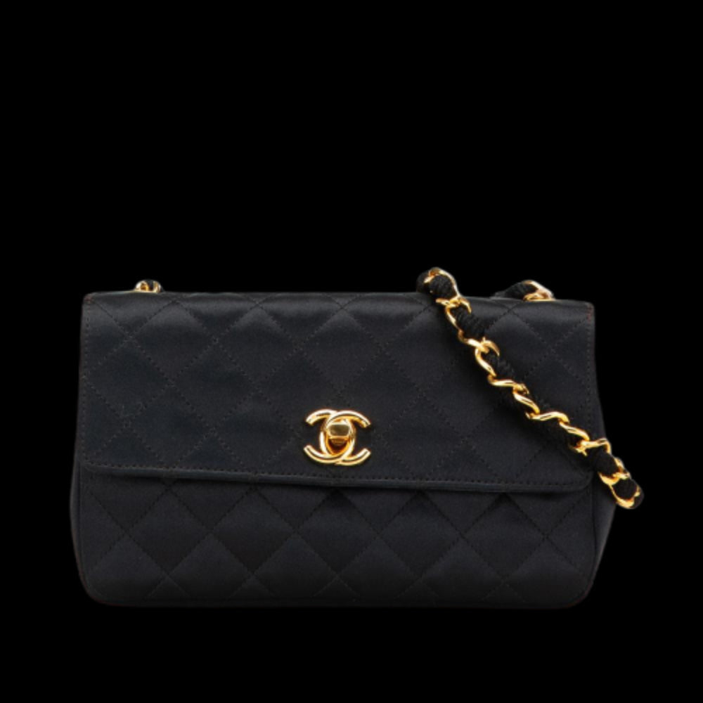 Black Fabric Chanel Flap Bag