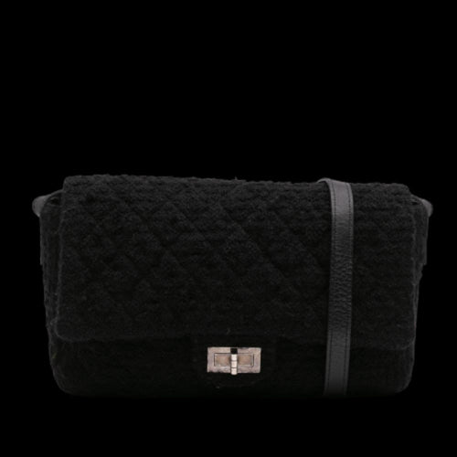 Black Fabric Chanel Flap Bag