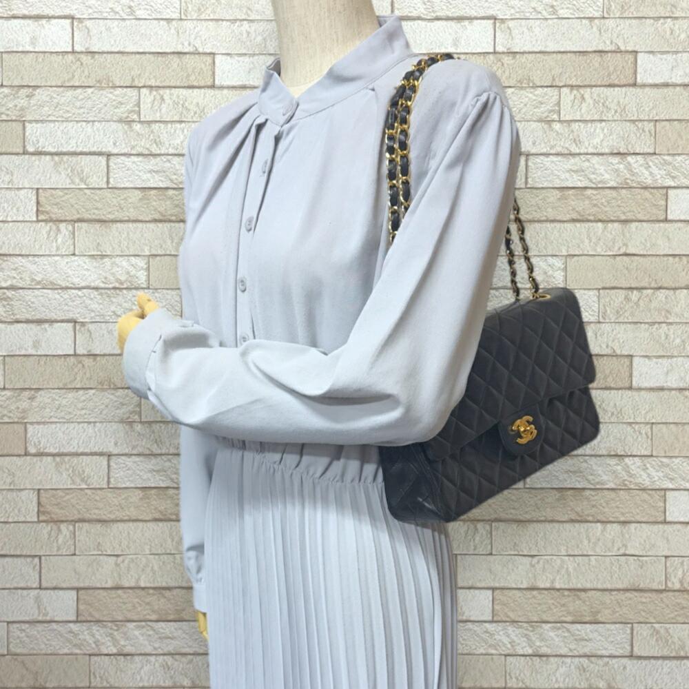 Black Fabric Chanel Flap Bag