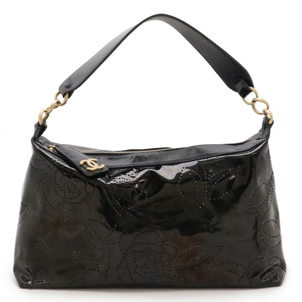Black Fabric Chanel Shoulder Bag
