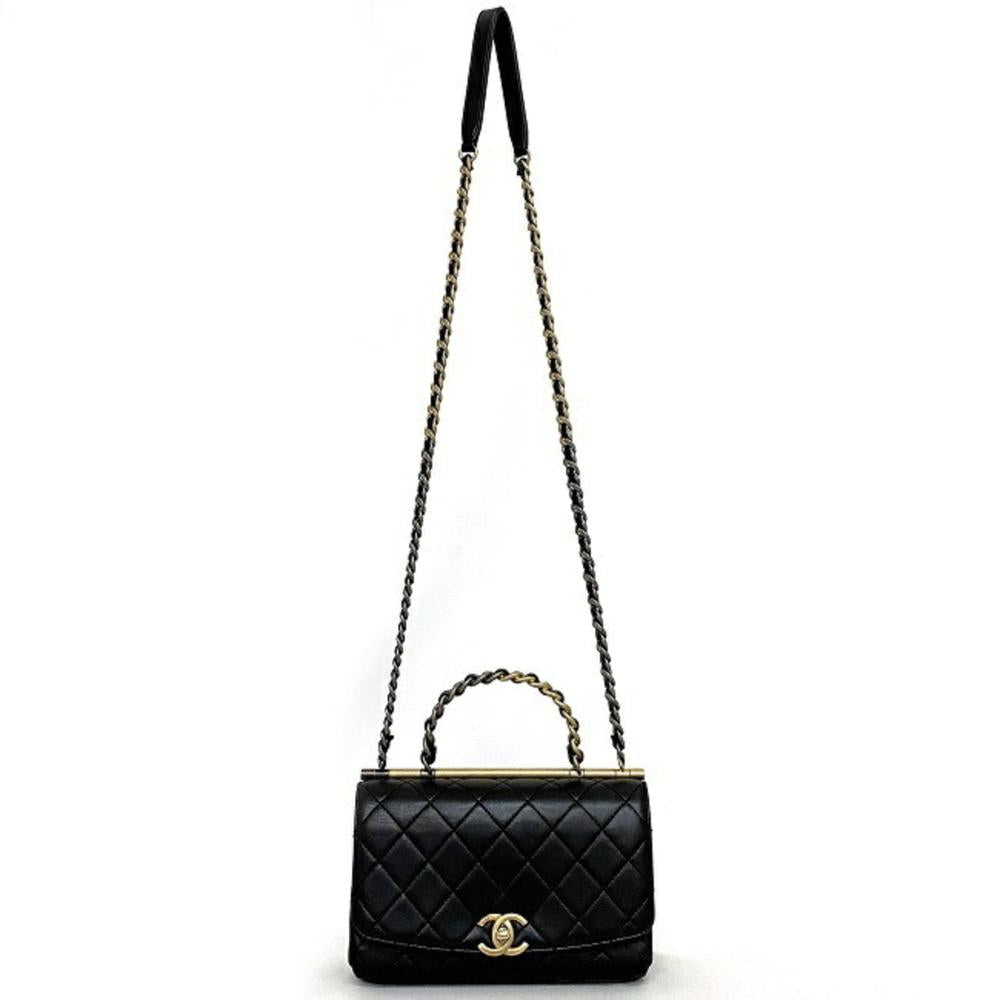 Black Fabric Chanel Shoulder Bag