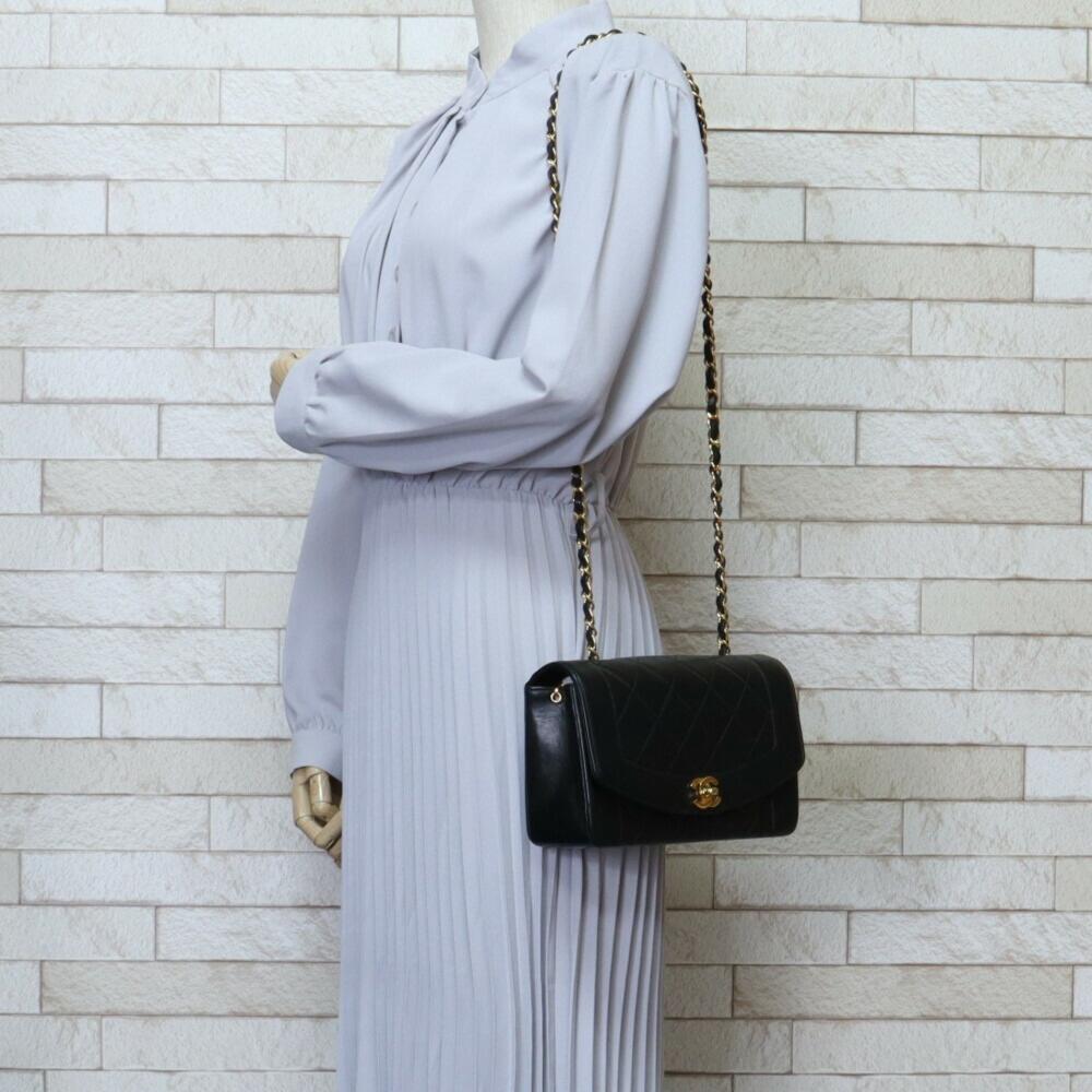 Black Fabric Chanel Shoulder Bag