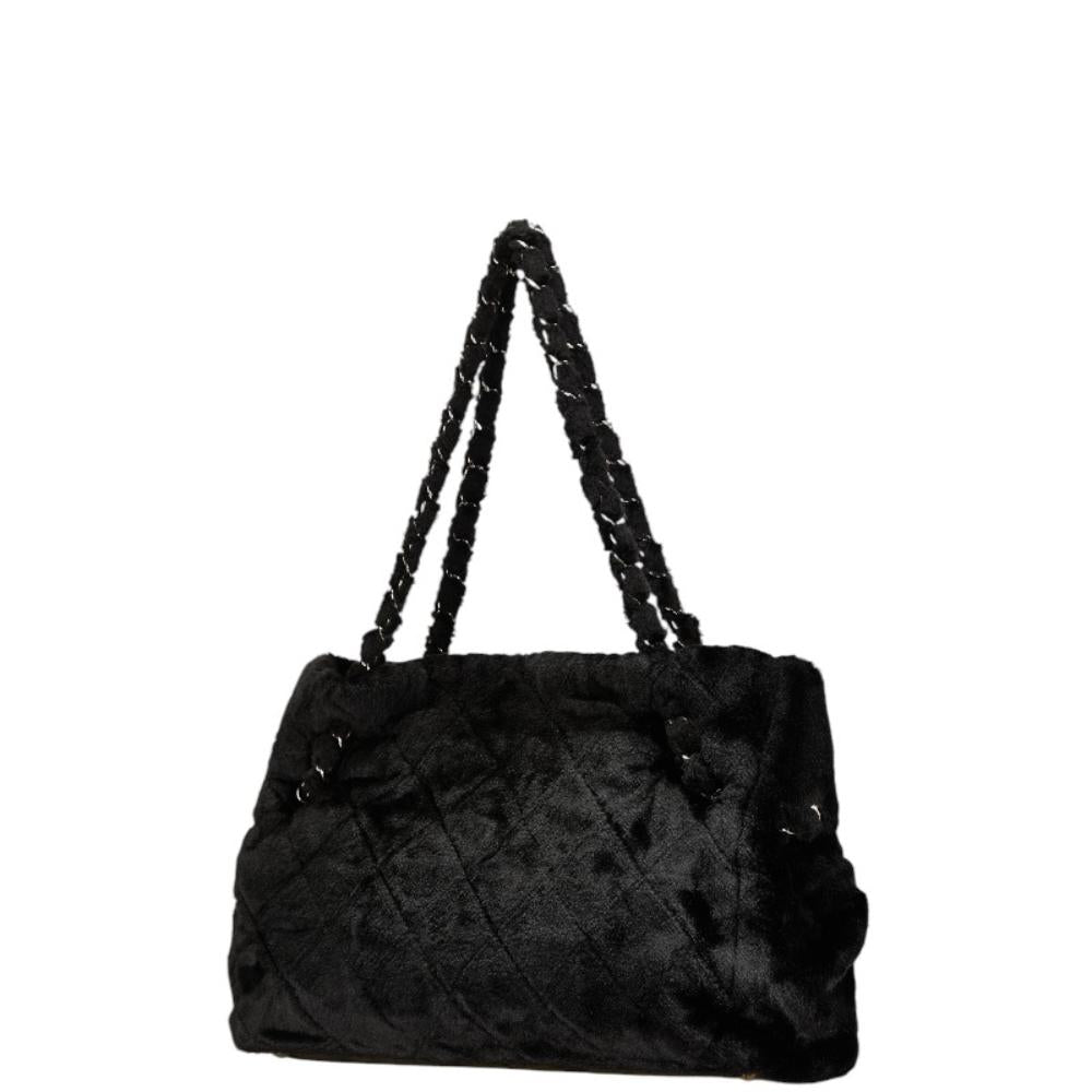 Black Fabric Chanel Shoulder Bag