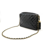 Black Fabric Chanel Shoulder Bag