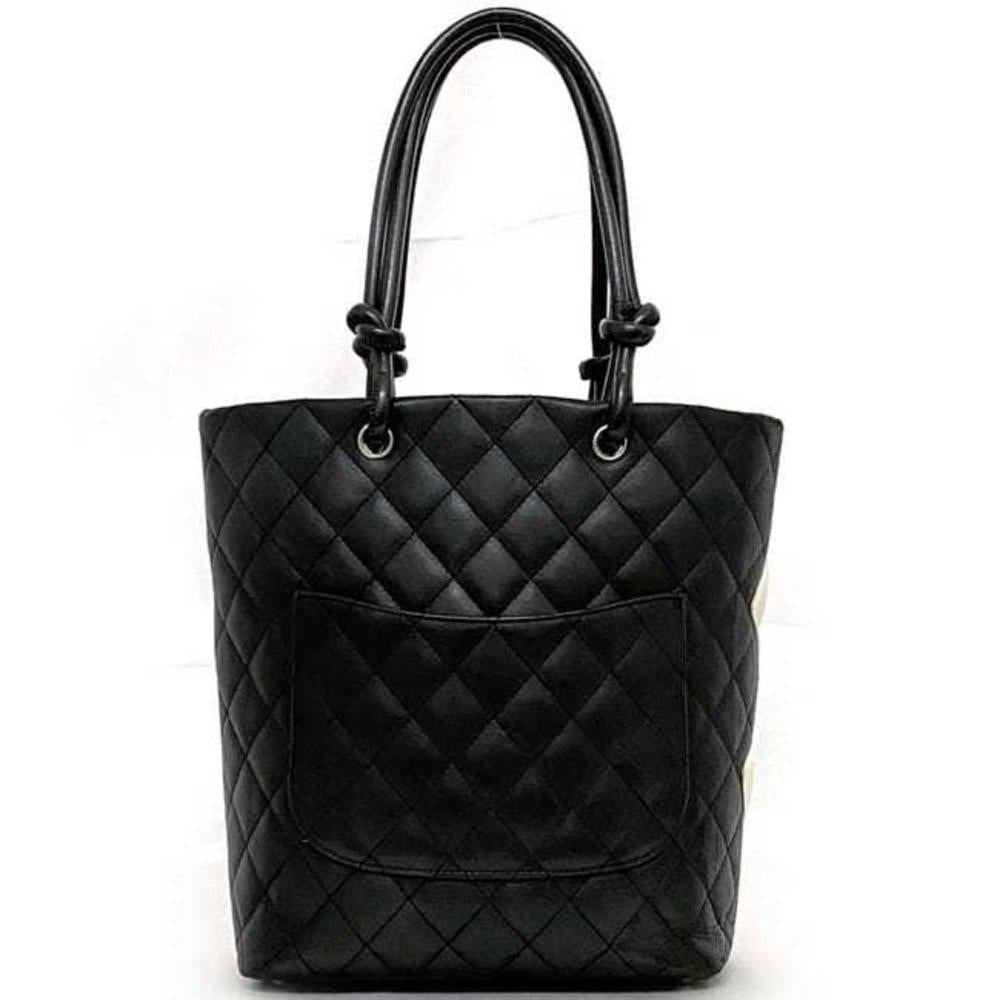 Black Fabric Chanel Tote