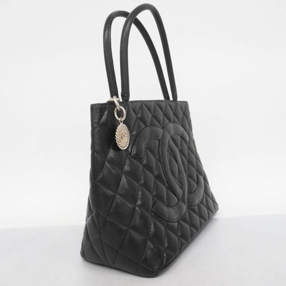 Black Fabric Chanel Tote