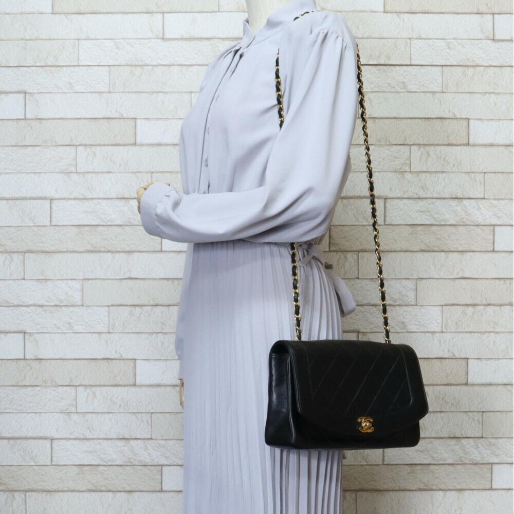 Black Fabric Chanel Shoulder Bag