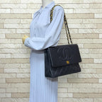 Black Fabric Chanel Shoulder Bag