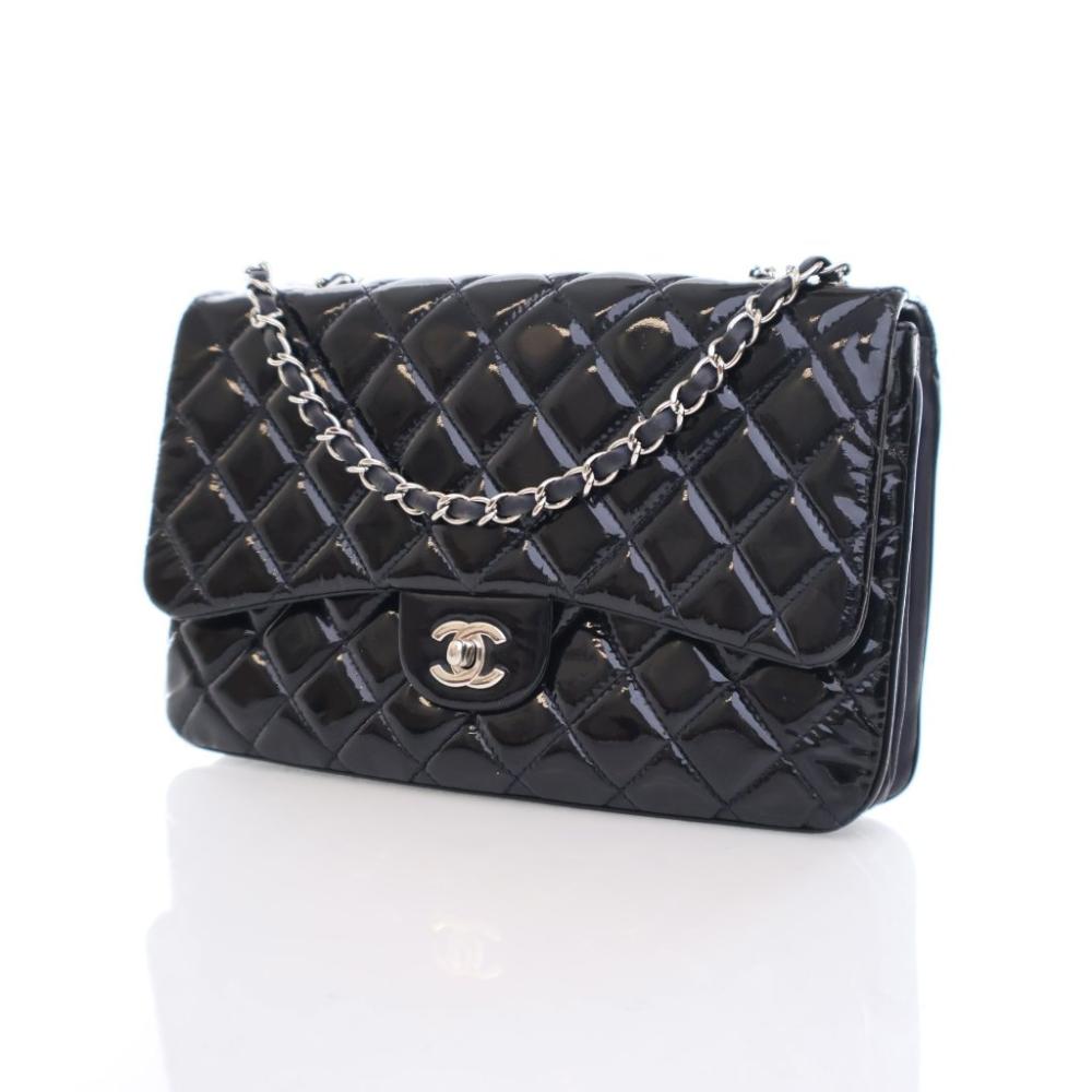 Black Fabric Chanel Shoulder Bag