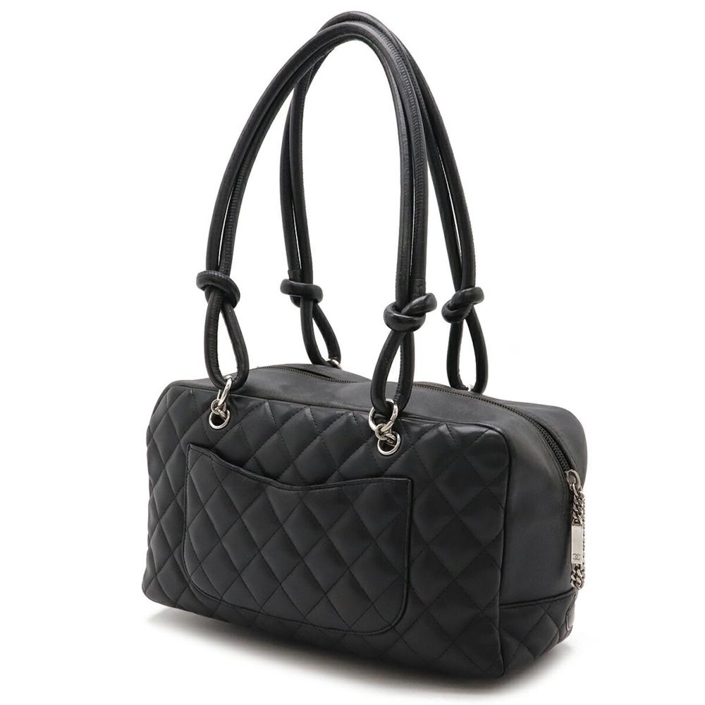 Black Fabric Chanel Shoulder Bag