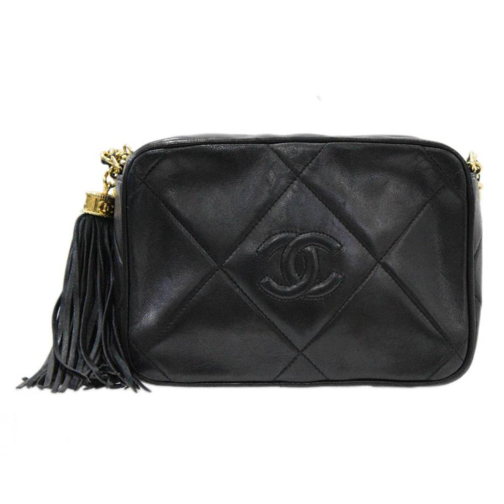 Black Fabric Chanel Shoulder Bag