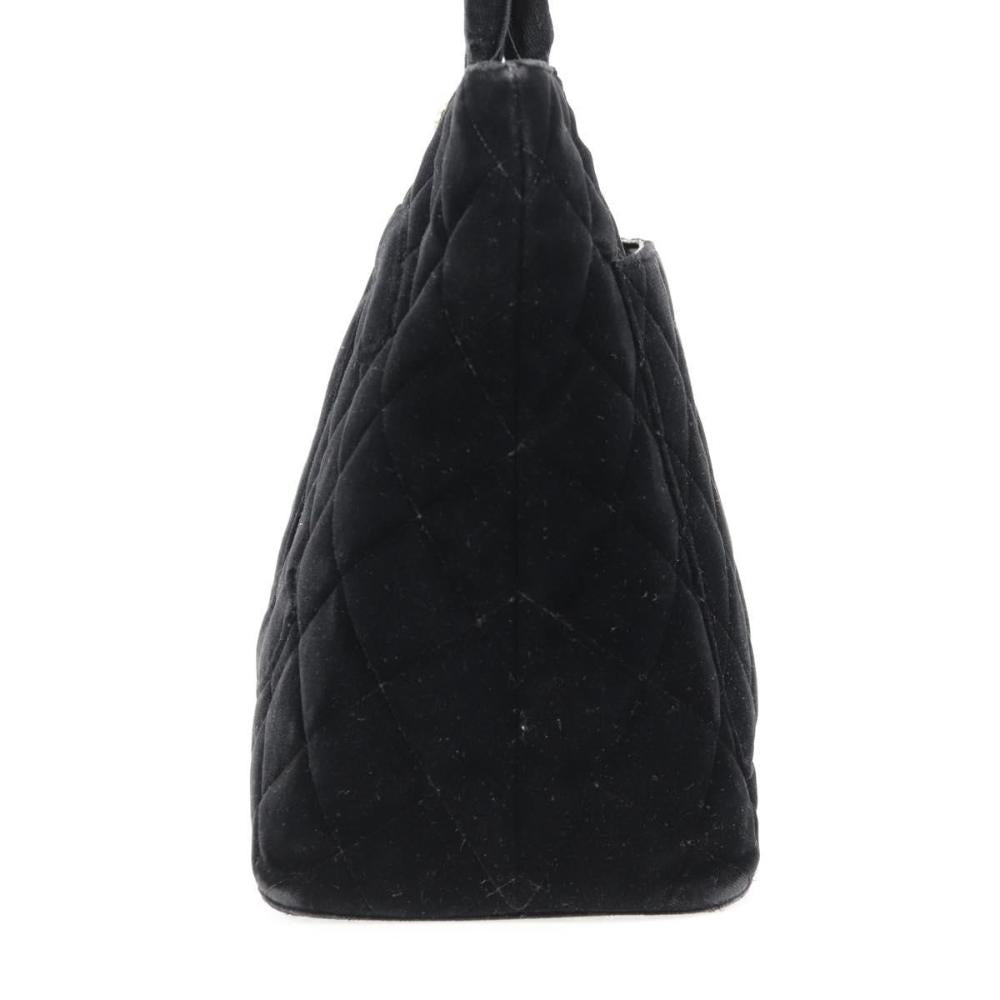 Black Fabric Chanel Tote