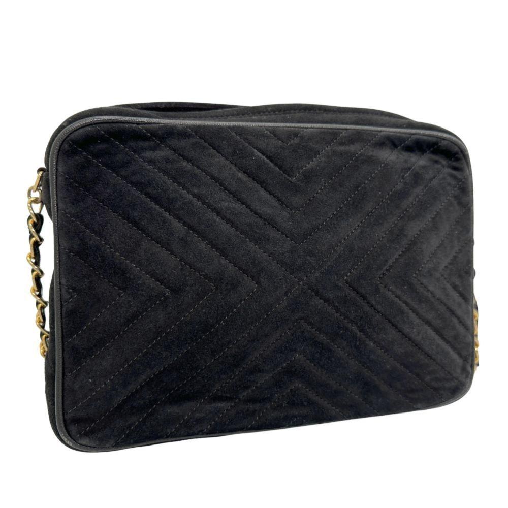 Black Fabric Chanel Travel Bag