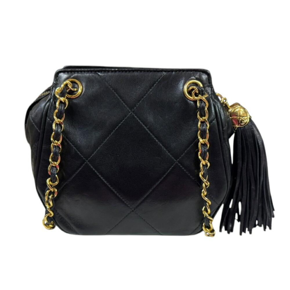 Black Fabric Chanel Shoulder Bag