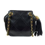 Black Fabric Chanel Shoulder Bag