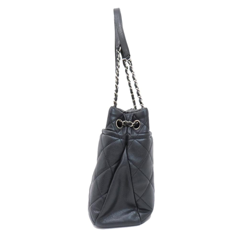Black Fabric Chanel Tote