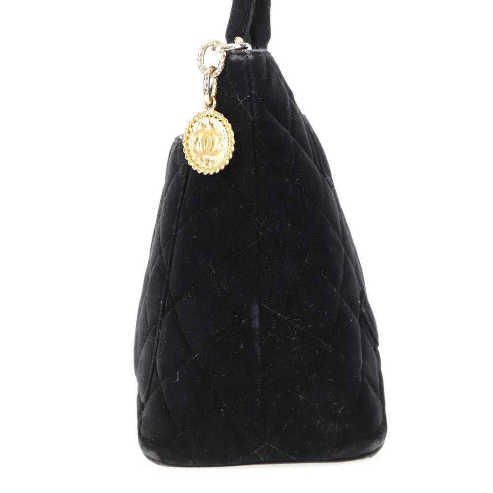 Black Fabric Chanel Tote
