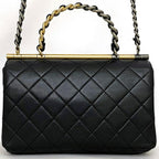 Black Fabric Chanel Shoulder Bag