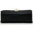 Black Fabric Chanel Shoulder Bag