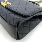Black Fabric Chanel Shoulder Bag