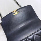 Black Fabric Chanel Shoulder Bag