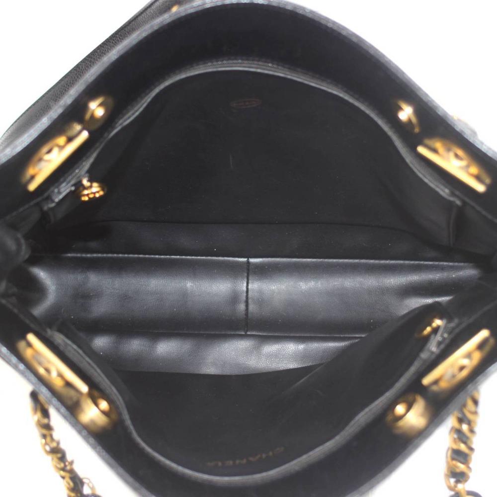 Black Fabric Chanel Bucket Bag
