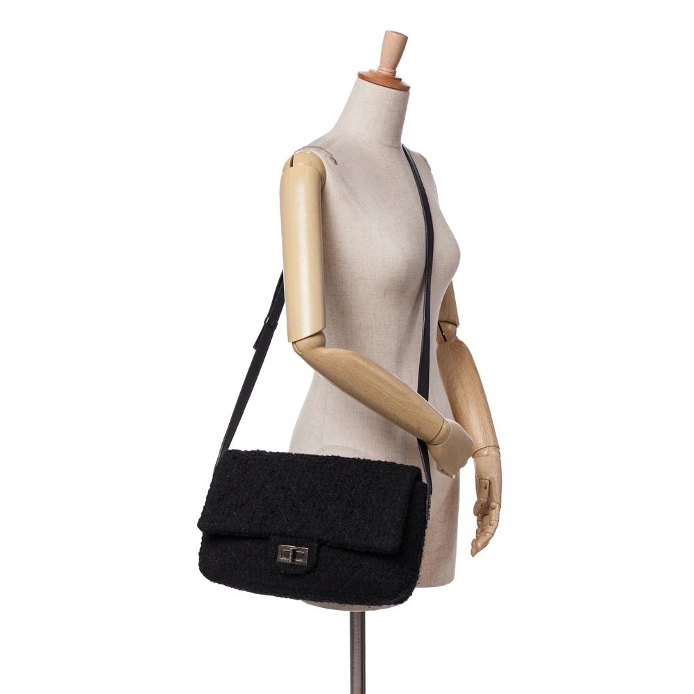 Black Fabric Chanel Flap Bag