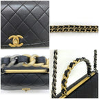 Black Fabric Chanel Shoulder Bag