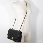 Black Fabric Chanel Shoulder Bag