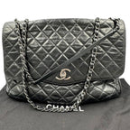 Black Leather Chanel Shoulder Bag