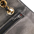 Black Leather Chanel Flap Bag