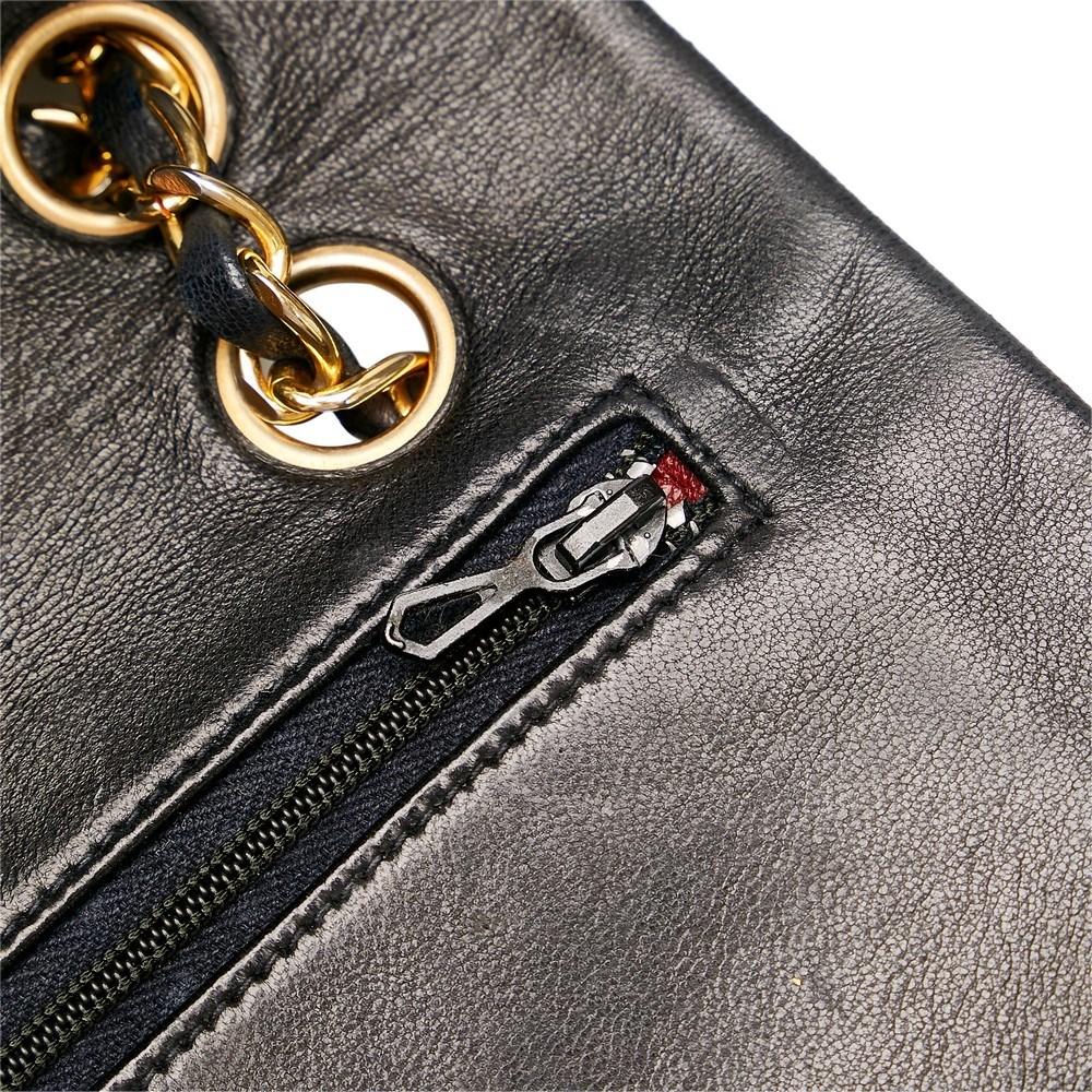Black Leather Chanel Flap Bag
