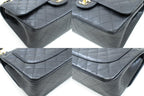 Black Leather Chanel Shoulder Bag