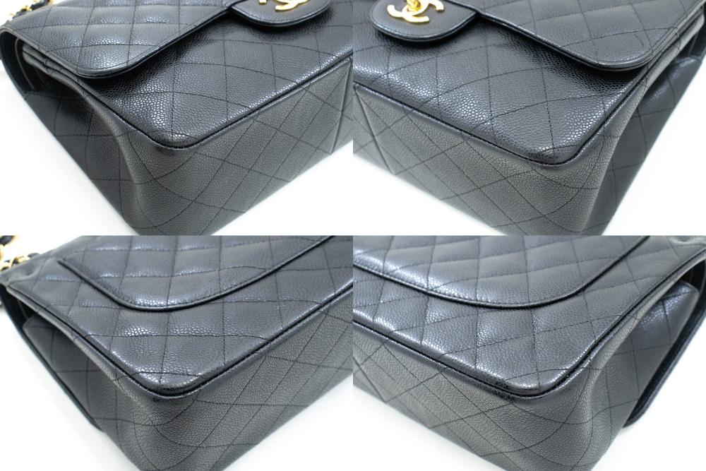 Black Leather Chanel Shoulder Bag