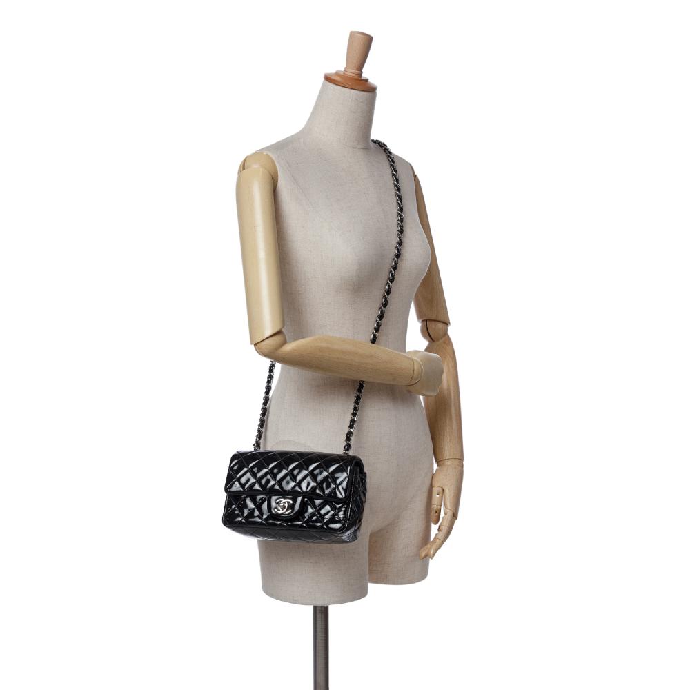 Black Leather Chanel Flap Bag