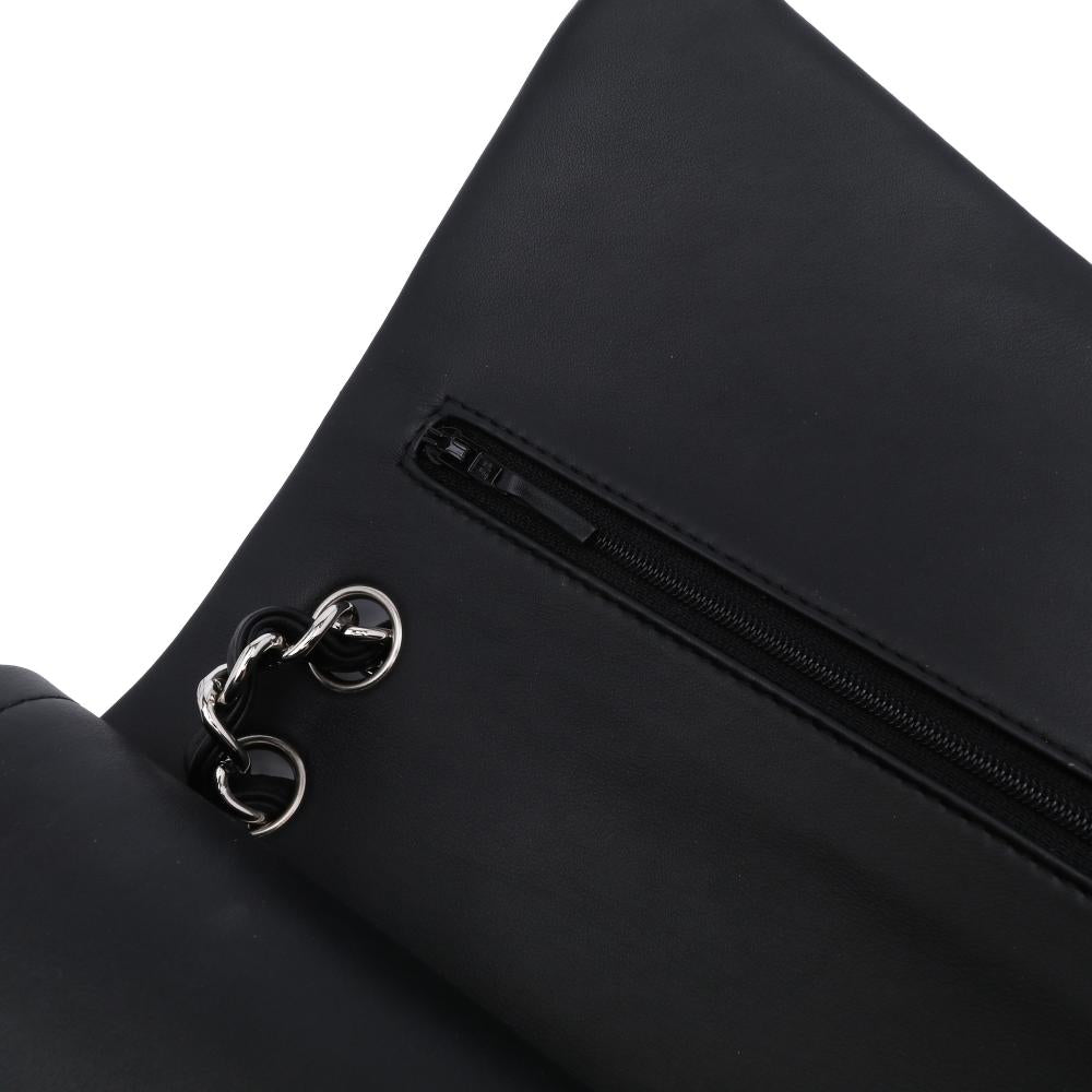 Black Leather Chanel Flap Bag