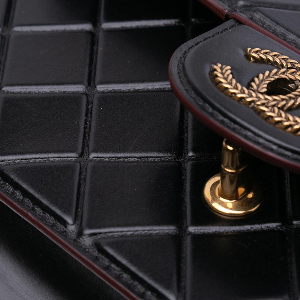 Black Leather Chanel Flap Bag