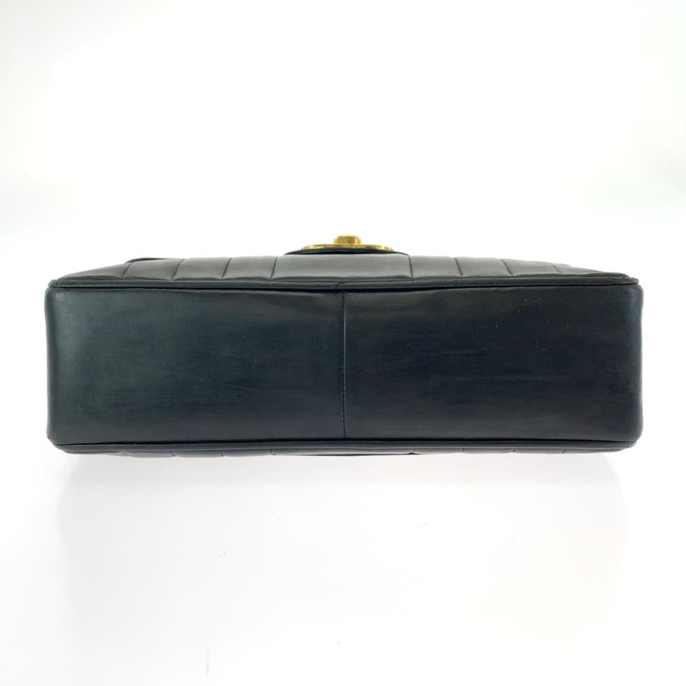 Black Leather Chanel Flap Bag