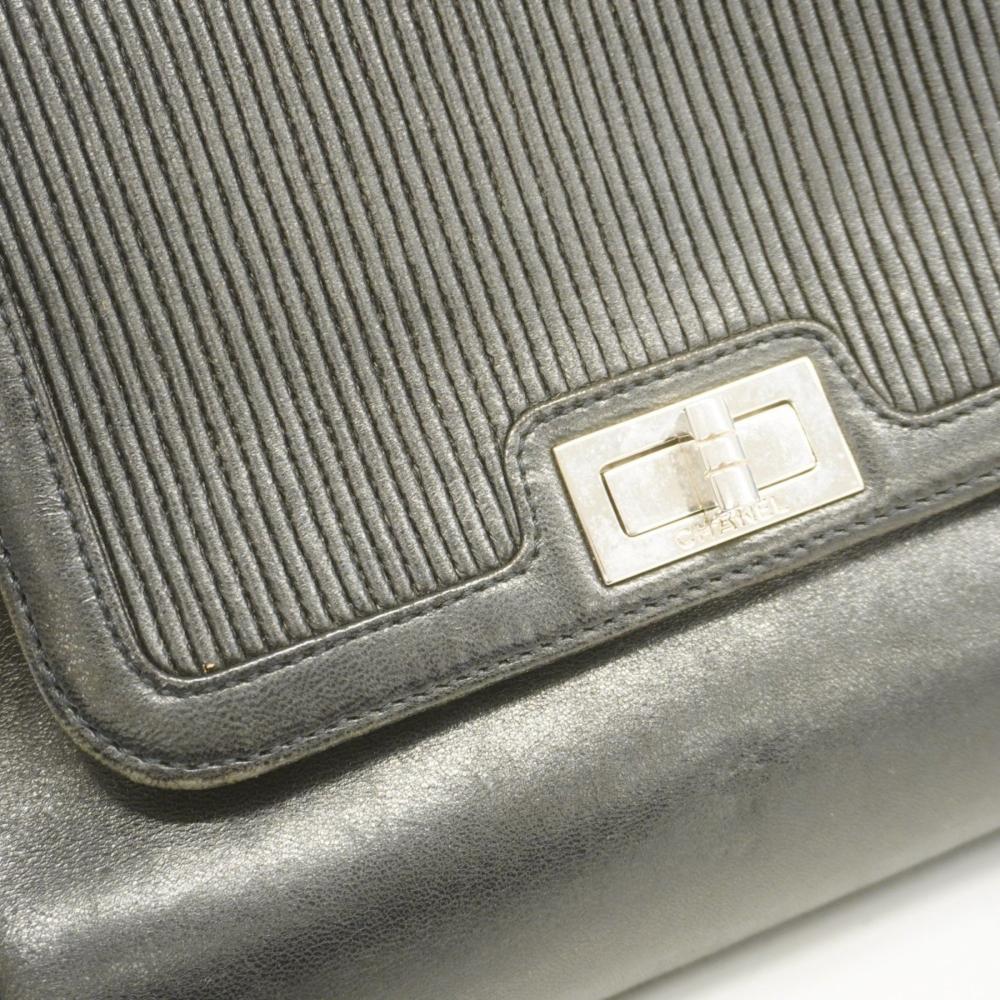 Black Leather Chanel Shoulder Bag