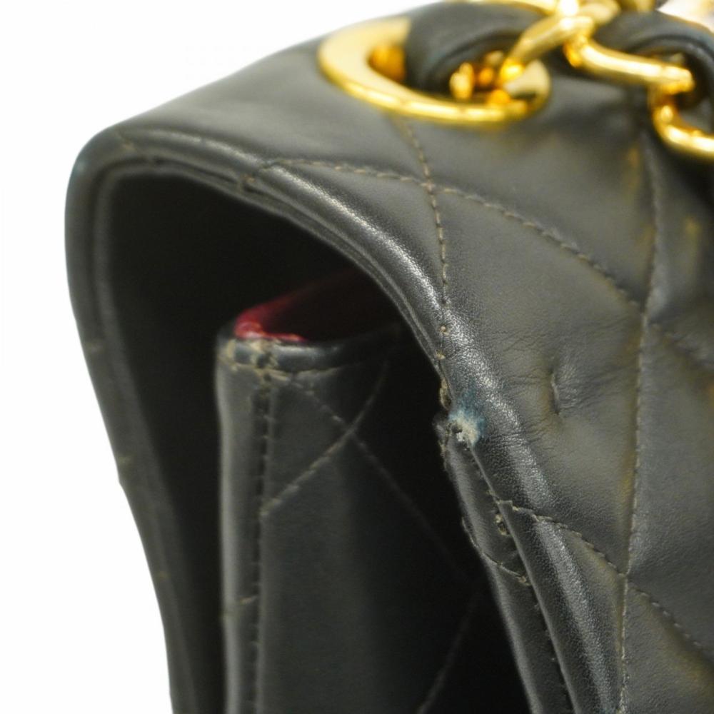 Black Leather Chanel Shoulder Bag