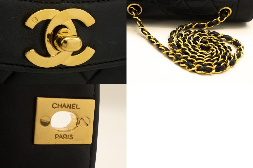 Black Leather Chanel Crossbody Bag