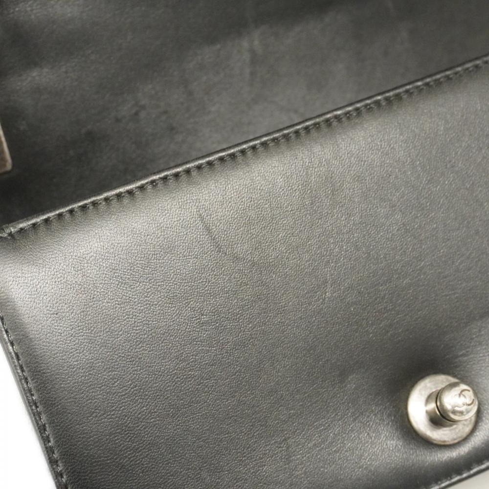 Black Leather Chanel Shoulder Bag
