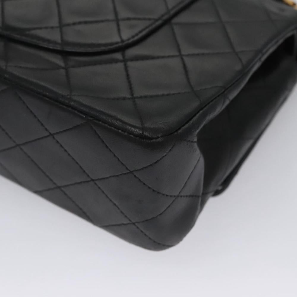 Black Leather Chanel Flap Bag